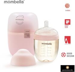 Mombella Biberon anticolici Mombella Breast-Like 210 ml, tetina M flux mediu, PPSU, Old Roze (8143)