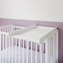 Woodies Safe Dreams Masa de infasat din lemn, atasabila la patut bebe 120x60 si 140x70 cm, Alb, 86 x 51 x 7 cm (ctc_alb)