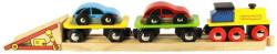 Bigjigs Toys Trenulet cu platforma auto - BigJigs (BJT199) Trenulet