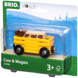 BRIO Remorca si vacuta pentru trenulete BRIO (BRIO33406) Trenulet