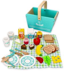 Lelin Set de joaca 26 piese din lemn, cos pentru picnic Lelin L40203 (L40203) - kidostore