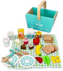 Lelin Set de joaca 26 piese din lemn, cos pentru picnic Lelin L40203 (L40203) Bucatarie copii