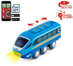Hape Jucarie din lemn Hape - Locomotiva cu telecomanda (E3726A) Trenulet