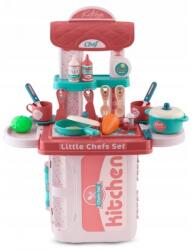 RicoKids Bucatarie 3 in 1 cu accesorii incluse Ricokids 772900 - Roz (EDI772900) Bucatarie copii