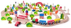 Woodyland Set de joaca din lemn tren maxi 120 piese (93063) Trenulet