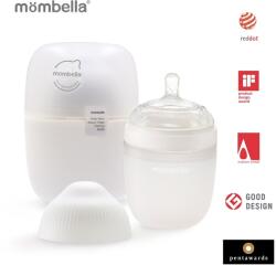 Mombella Biberon anticolici Mombella Breast-Like 210 ml, tetina M flux mediu, 100% Silicon, Ivory (8137)