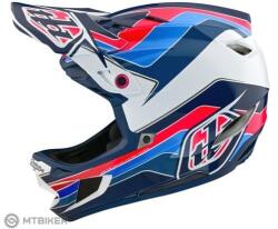 Troy Lee Designs D4 POLYACRALITE MIPS sisak, kék/fehér blokk (M (57-58 cm))