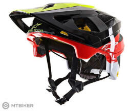 Alpinestars Vector Tech Pilot MIPS sisak, black/yellow fluo/red glossy (M (55-59 cm))