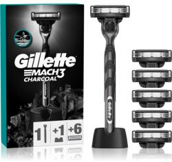 Gillette Mach3 Charcoal aparat de ras cu suport + lame de rezervă 6 buc