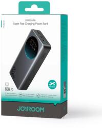 JOYROOM Power Bank digitális kijelzővel C+C+U, PD 65W, 20000 mAh, fekete (JR-PBF04) (JR-PBF04-BLK)