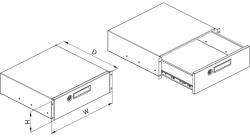 Conteg Polc fiók 19" zárható 3U DP-DD-03 (DP-DD-03)