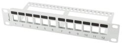 Lanberg Üres patch panel 12 port 1U 10" tehermentesítővel, szürke PPKS-9112-S (PPKS-9112-S)