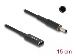 Delock Laptop töltőkábel adapterkábel USB Type-C anya - Dell 4, 5 x 3, 0 mm apa 15 cm