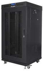 Lanberg 19" szabadon álló rack szekrény 22U/600X600 perforált ajtó, lapraszerelt, LCD kijelző, fekete V2 FF01-6622-23BL (FF01-6622-23BL)