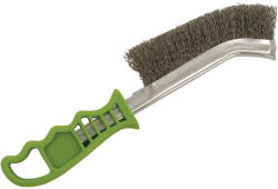 EXTOL drótkefe hajlított, műanyag nyél; rozsdamentes acél, 24cm, 30mm szálhossz