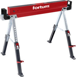 Fortum asztalosbak/fűrészbak állítható, összecsukható; 615 - 820 mm, max. terhelés: 590 kg, saját tömeg: 13 kg