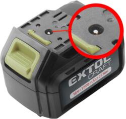 Extol tartalék akku RÉGEBBI TÍPUSÚ 402440 Li-ion töltőhöz, 2 SARU+1 TÜSKE; 18V, 1500mAh, töltési idő: 1 óra