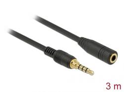 Delock Stereo Jack 3, 5mm Extension male/famale cable 3m Black 85633 (85633)