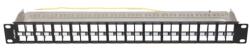 Lanberg Üres patch panel 48 port 1U 19" FTP, árnyékolt, tehermentesítővel, fekete PPKS-1248-B (PPKS-1248-B)