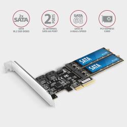 AXAGON PCES-SA4M2 2db belső SATAIII portos + 2db SATA M. 2 foglalat PCI-Express kártya (PCES-SA4M2) - pcx