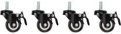 Lanberg castors x4 with thread and brake for wall mounting 19inch cabinets AK-1601-B (AK-1601-B)