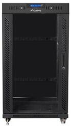 Lanberg 19" szabadon álló rack szekrény 22U/600X800 üvegajtó, lapraszerelt, LCD kijelző, fekete V2 FF01-6822-12BL (FF01-6822-12BL)