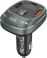 Vention USB-C+A+A (3port, 30W/18W/5W, Fm transzmitter, fekete), töltő