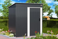 Gardebruk kerti fészer kerti tároló antracit fém 185x165x90 cm (995167)