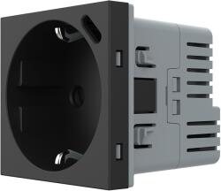 LIVOLO Modul Priza Schuko + USB-C LIVOLO, Standard German - Serie Noua, Negru, C7-VL-FCTF16A. UC18W-2BP (C7-VL-FCTF16A.UC18W-2BP)