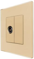 Luxion Priza TV cu Rama din Sticla LUXION, Auriu, LX-MP026G-G (LX-MP026G-G)