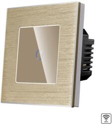 Luxion Intrerupator Simplu Wi-Fi cu Touch din Sticla si Rama de Aluminiu LUXION, Auriu, LX-WT2-101A-G (LX-WT2-101A-G)