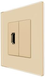 Luxion Priza HDMI cu Rama din Sticla LUXION, Auriu, LX-MP022G-G (LX-MP022G-G)