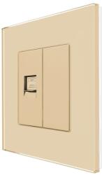 Luxion Priza Telefon + Blank cu Rama din Sticla LUXION, Auriu, LX-MP016G-G (LX-MP016G-G)