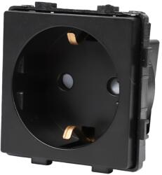 Luxion Modul Priza Simpla Fara Rama Din Sticla LUXION, Negru, LX-MP010B (LX-MP010B)