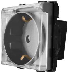 Luxion Modul Priza Simpla cu Protectie Fara Rama Din Sticla LUXION, Gri, LX-MP049GY (LX-MP049GY)