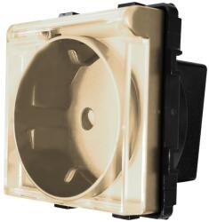 Luxion Modul Priza Simpla cu Protectie Fara Rama Din Sticla LUXION, Auriu, LX-MP049G (LX-MP049G)