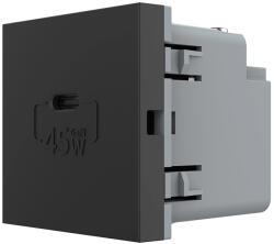 LIVOLO Modul Priza USB Tip C Livolo - Serie Noua, Negru, C7-VL-FCUC-2BP (C7-VL-FCUC-2BP)
