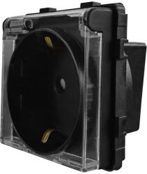 Luxion Modul Priza Simpla cu Protectie Fara Rama Din Sticla LUXION, Negru, LX-MP049B (LX-MP049B)