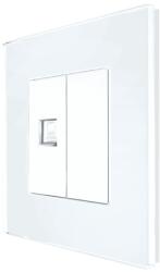 Luxion Priza Internet cu Rama din Sticla LUXION, Alb, LX-MP025G-W (LX-MP025G-W)
