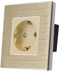 Luxion Priza Simpla LUXION cu rama din aluminiu, Auriu, LX-1MP010A-G (LX-1MP010A-G)