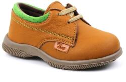 Zibra Pantofi casual , pentru copii , din piele naturala 3196-COGNAC/VERDE (3196-COGNAC/VERDE_A727)