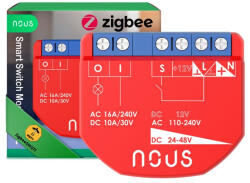 Nous B1Z okos Tuya Zigbee mini kapcsolórelé modul, kapcsolóbemenettel, 1 áramkörös (NOU-REL-B1Z-1-TUYA-ZB)