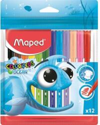 Maped Filctoll készlet, 2 mm, kimosható, MAPED "Color`Peps Ocean", 12 különböző szín (IMA845720) - papiruniverzum