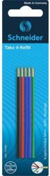 Schneider Golyóstollbetét, 0, 5 mm, SCHNEIDER "Take 4", 4 különböző szín - 5db (TSC77290) - papiruniverzum