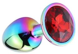 Guilty Toys Metal Anal Plug, Large, Multicolor, Red Crystal
