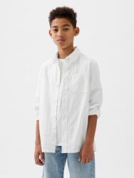 GAP Детска риза Oxford Shirt GAP от лен GAP | Byal | Момчешки | 104-110