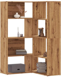 vidaXL 4 szintes tölgy színű szerelt fa sarokkönyvespolc 85x85x140 cm (3307818) - balena