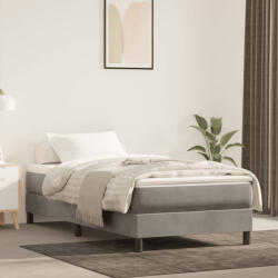 vidaXL világosszürke bársony zsebrugós ágymatrac 80x210x20 cm (4016558) - balena