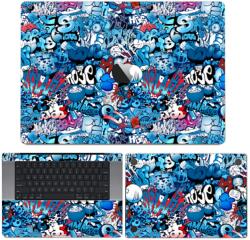 MacBook Pro 13" ( 2019, négy Thunderbolt 3 Port ) - Kék graffiti mintás hátlap fólia