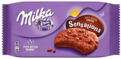 Milka Cookies Sensations középen puha kakaós keksz tejcsoki darabok-156g - kamraellato